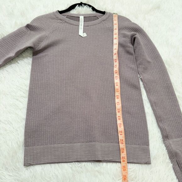 Women Lululemon Rest Less Pullover Slim Fit Bubble Dot Violet Verbena Size 6 - Picture 9 of 9